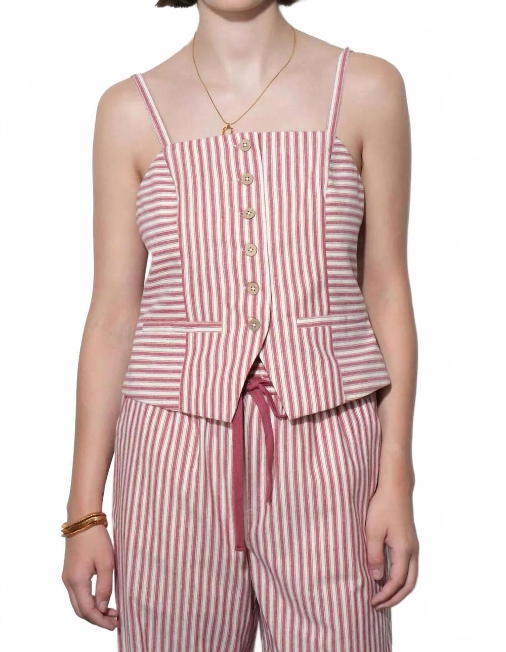 NEW GREYLIN audrey square neck vest top in berry